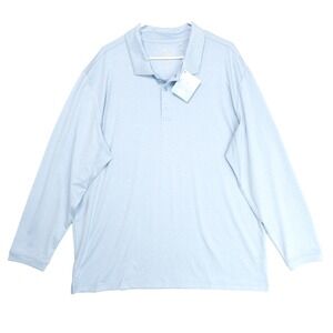 SanSoleil Soltek Ice Vented Baby Blue UV50 Melange Sky Polo Mens XXL NWT $104
